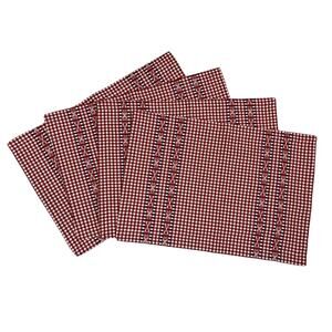 Pier 1 Imports Red Blue Gingham Americana Table Placemats Set of 4